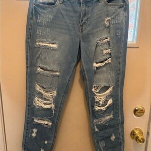 Cello Light Blue Distressed Boyfriend Jeans 7 Euc